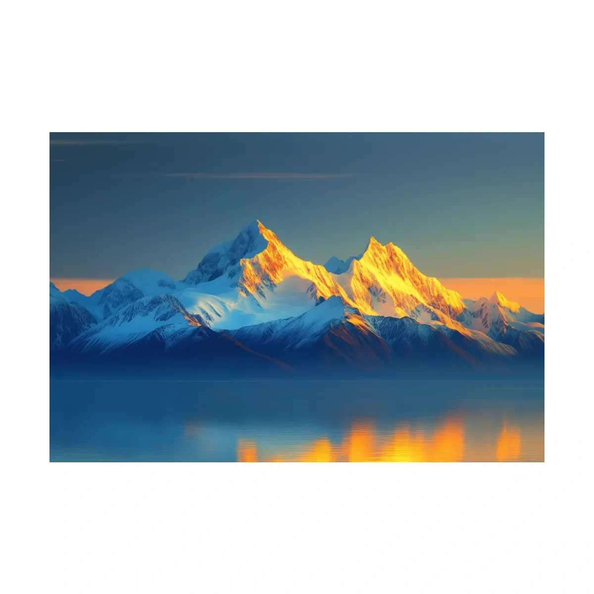 Arctic Glacier Mountain Sunset - Golden Hour Photographic Wall Art