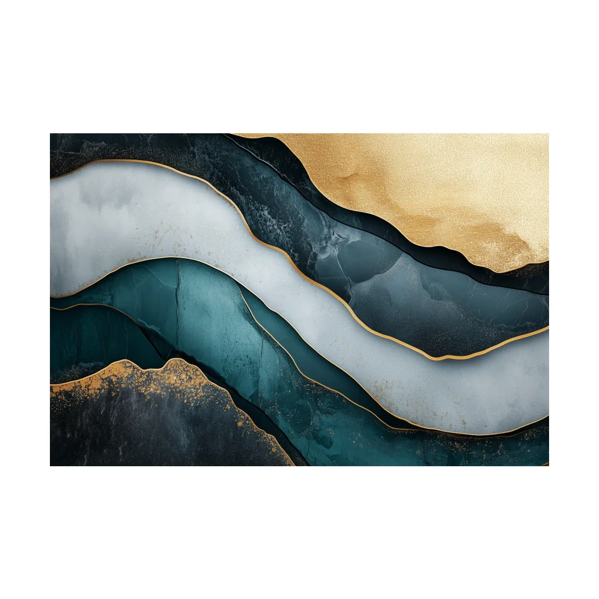 Elegant Gold Abstract Layers - Modern Marble Texture Wall Art