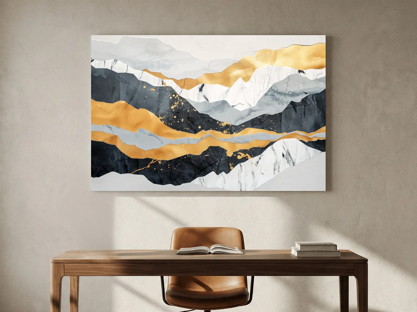 Abstract Layered Mountains - Elegant Modern Landscape Wall Art