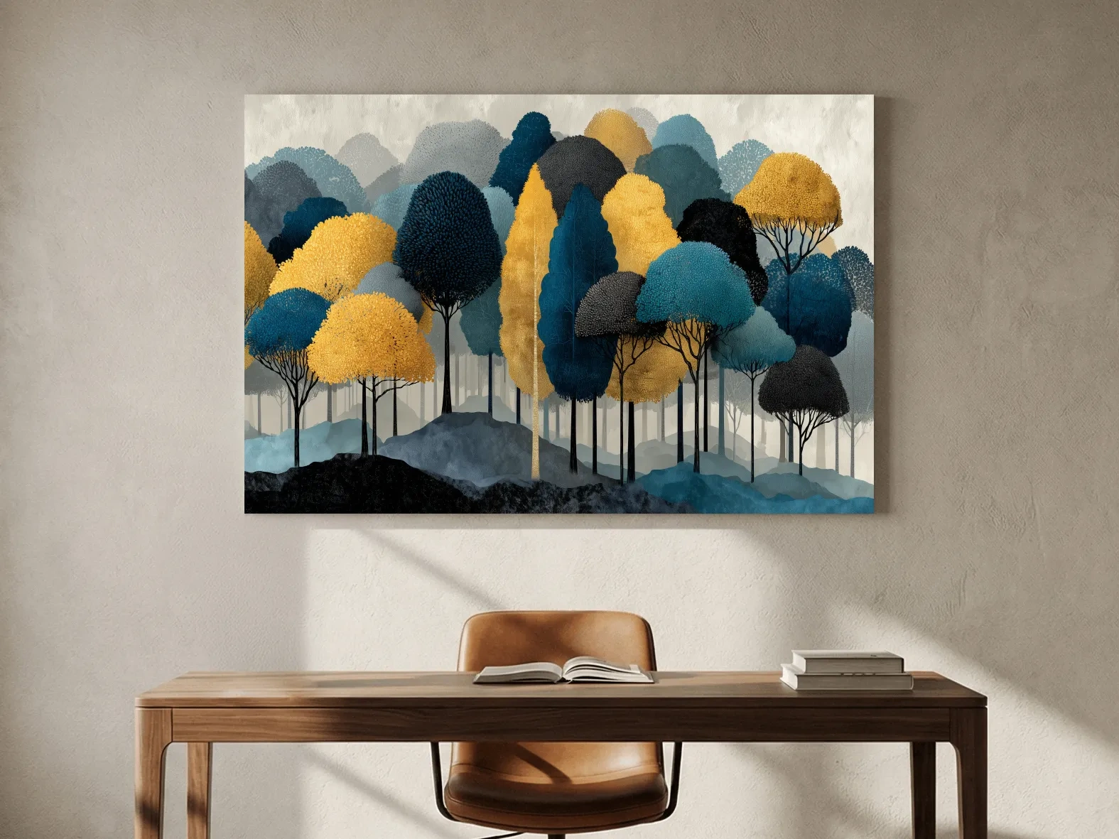 Abstract Woodland Forest Landscape - Contemporary Bohemian Wall Art