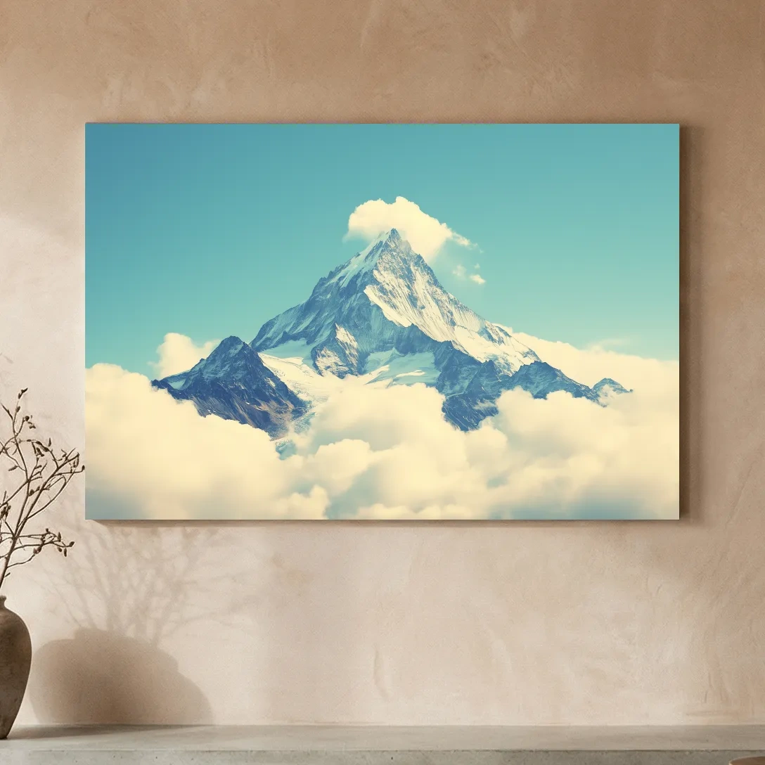 Snowy Alpine Peak Above Clouds - Serene Mountain Wall Art