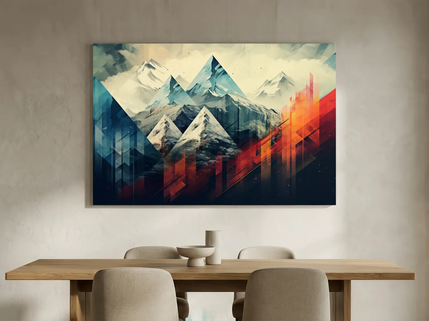 Geometric Abstract Alpine Mountains - Modern Colorful Wall Art