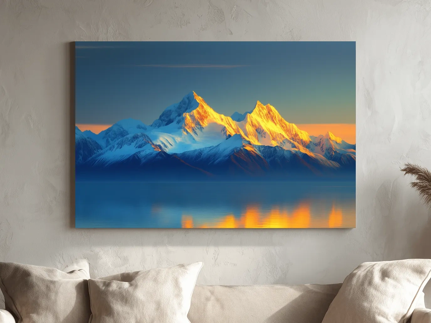 Arctic Glacier Mountain Sunset - Golden Hour Photographic Wall Art