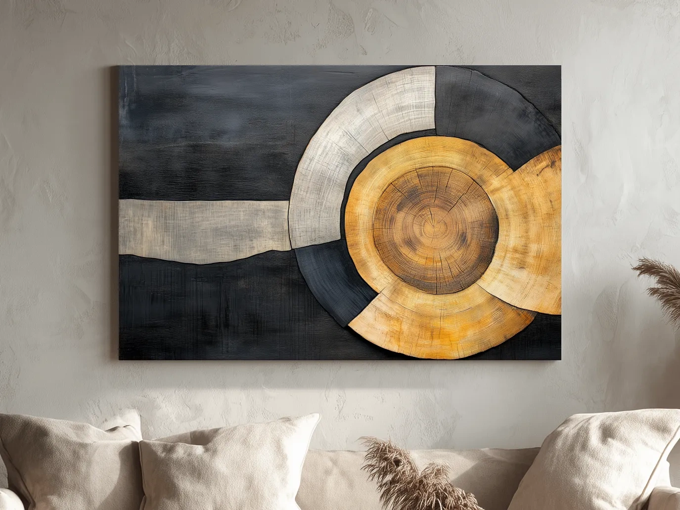 Textured Abstract Wood Grain Circles - Modern Rustic Geometric Wall Art