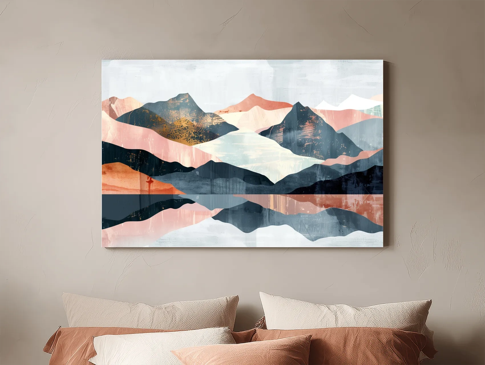 Abstract Pastel Mountain Peaks - Modern Landscape Wall Art