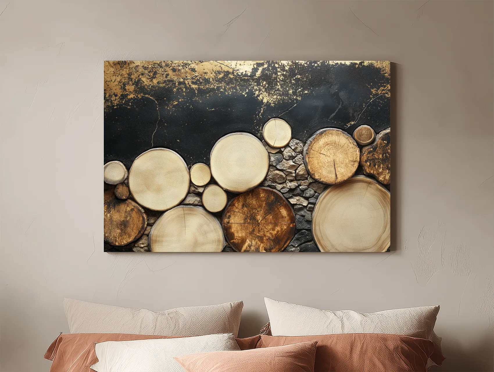 Rustic Wood & Stone Texture - Modern Farmhouse Wall Art
