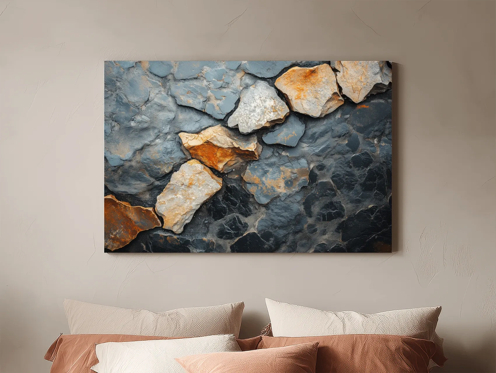 Textured Slate Stone Abstract - Modern Rustic Rock Wall Art