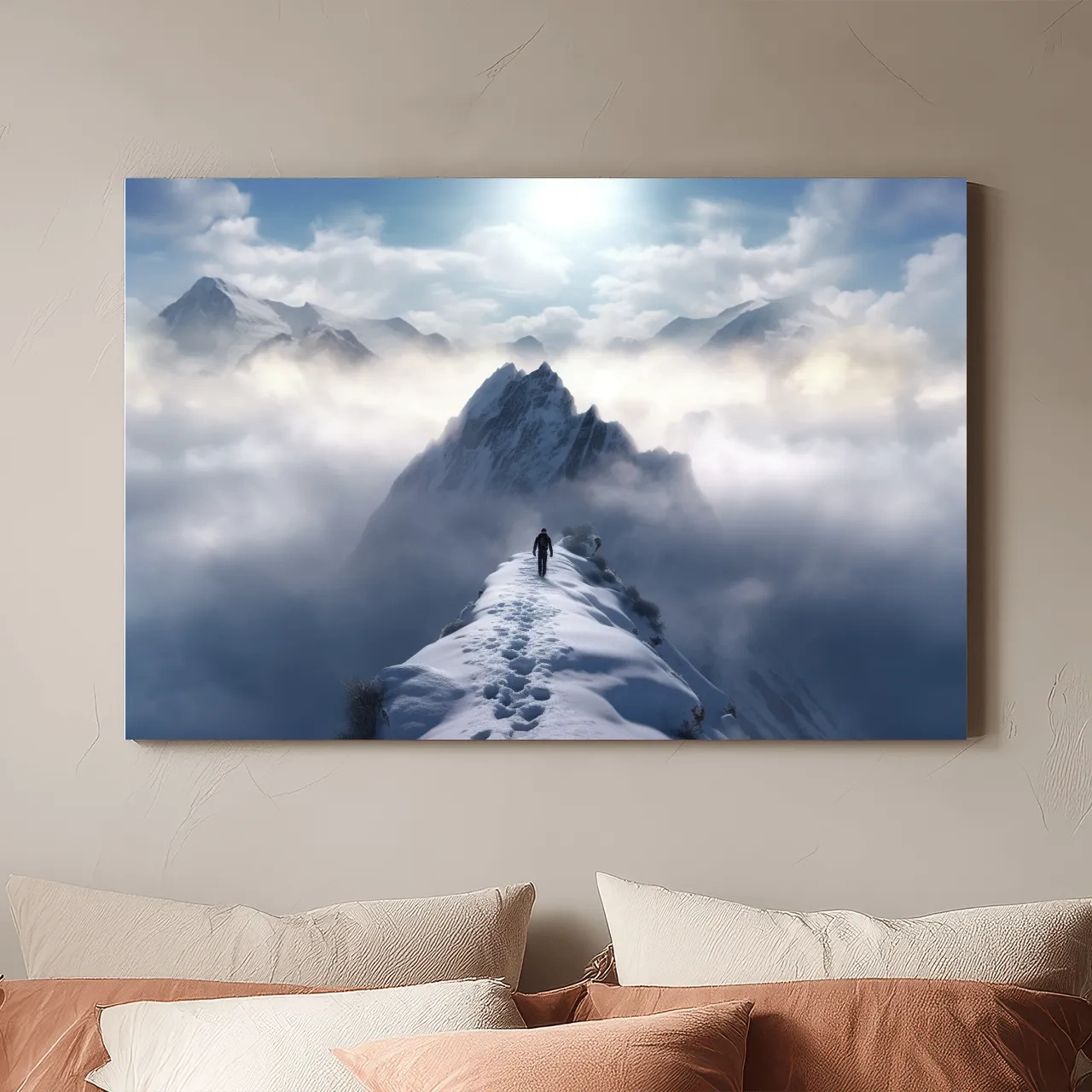 Epic Snowy Mountain Ridge Hike - Photographic Alpine Wall Art