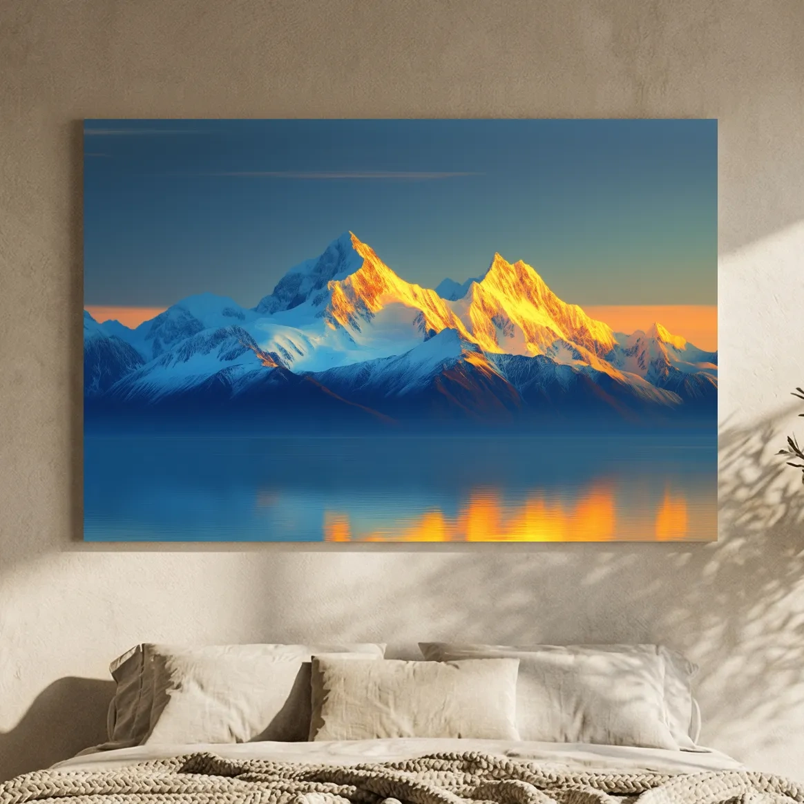 Arctic Glacier Mountain Sunset - Golden Hour Photographic Wall Art