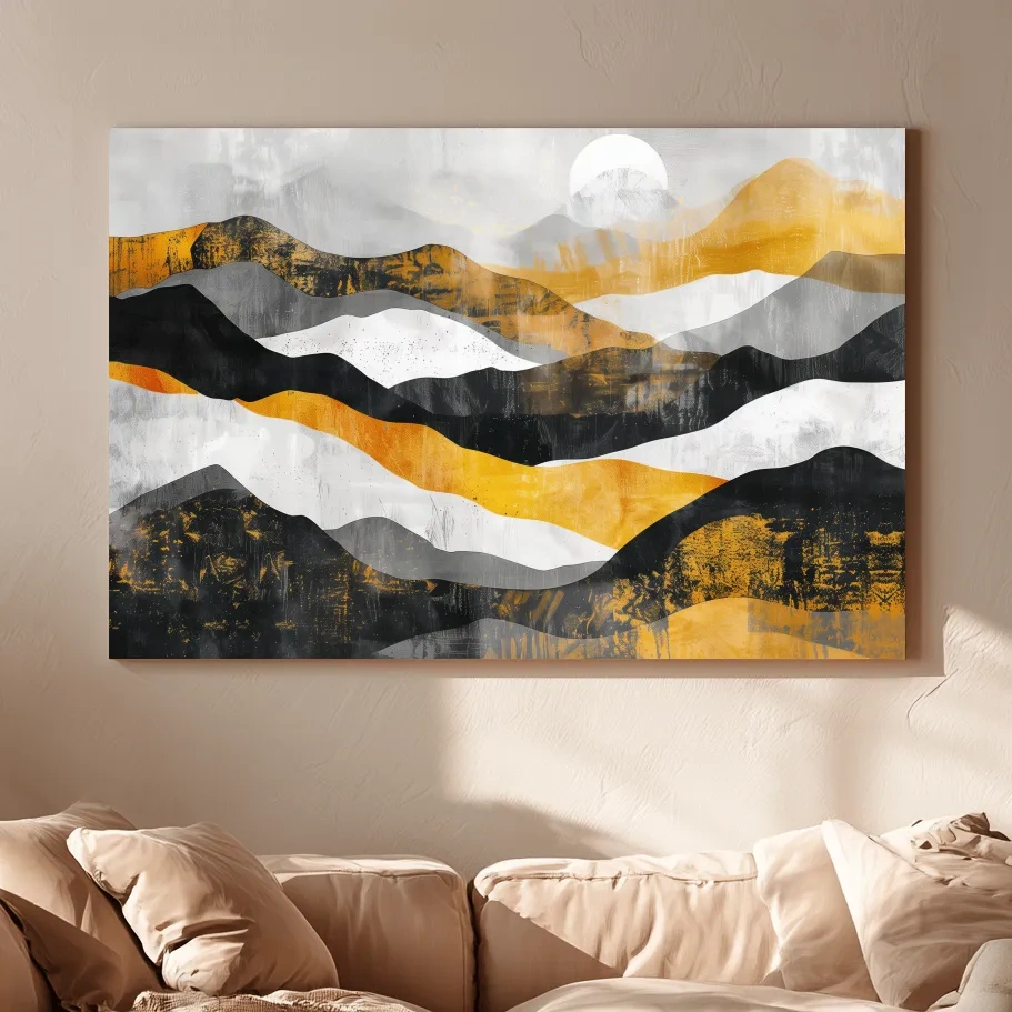 Abstract Layered Mountain Ranges - Modern Landscape Wall Art