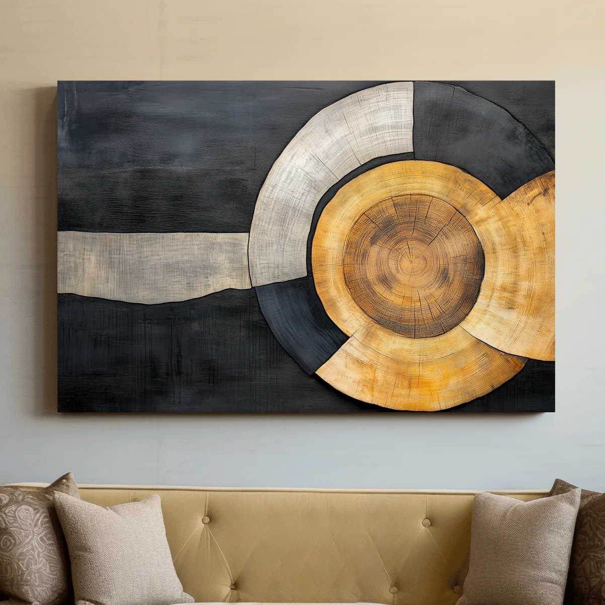 Textured Abstract Wood Grain Circles - Modern Rustic Geometric Wall Art