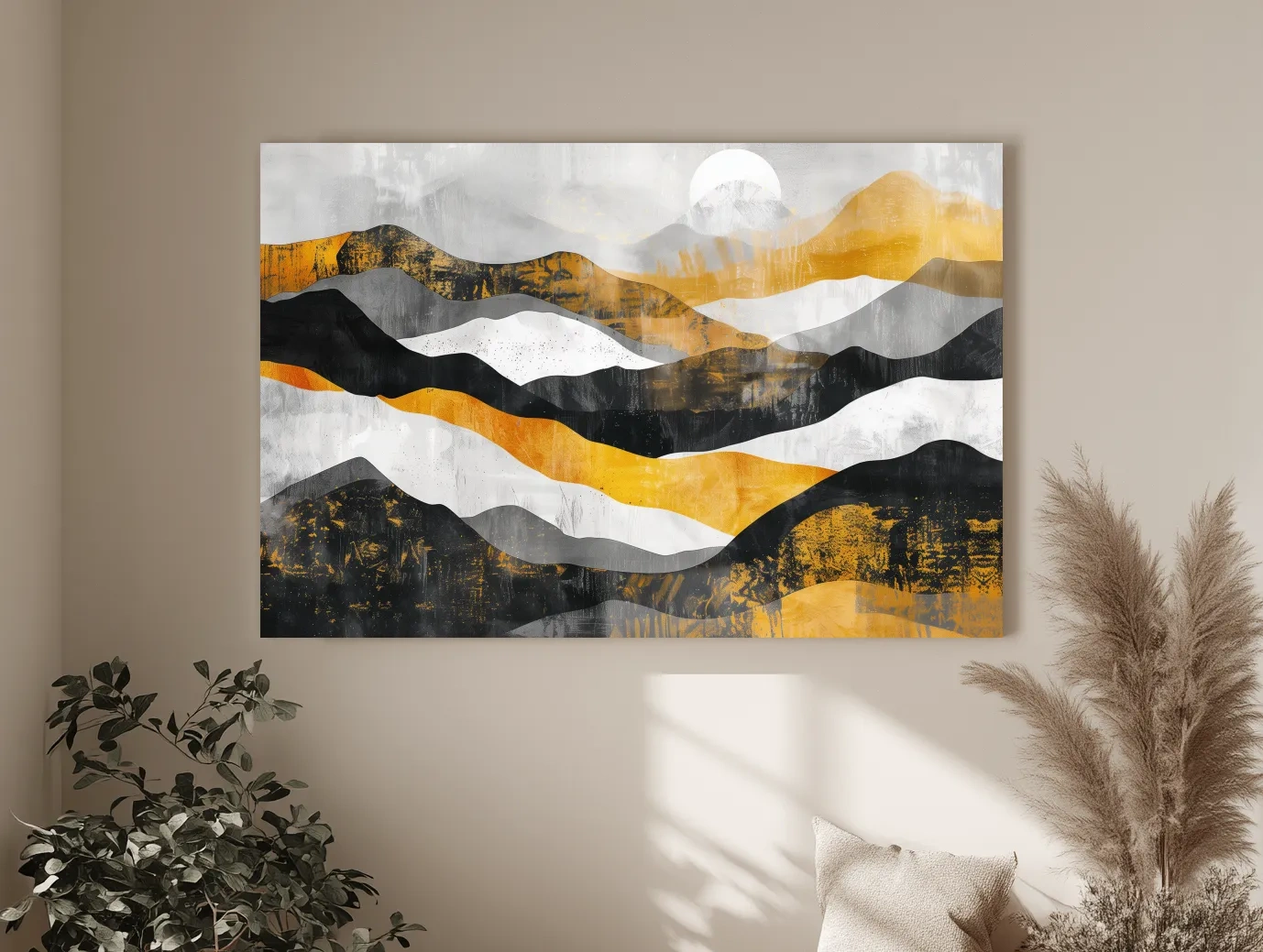 Abstract Layered Mountain Ranges - Modern Landscape Wall Art