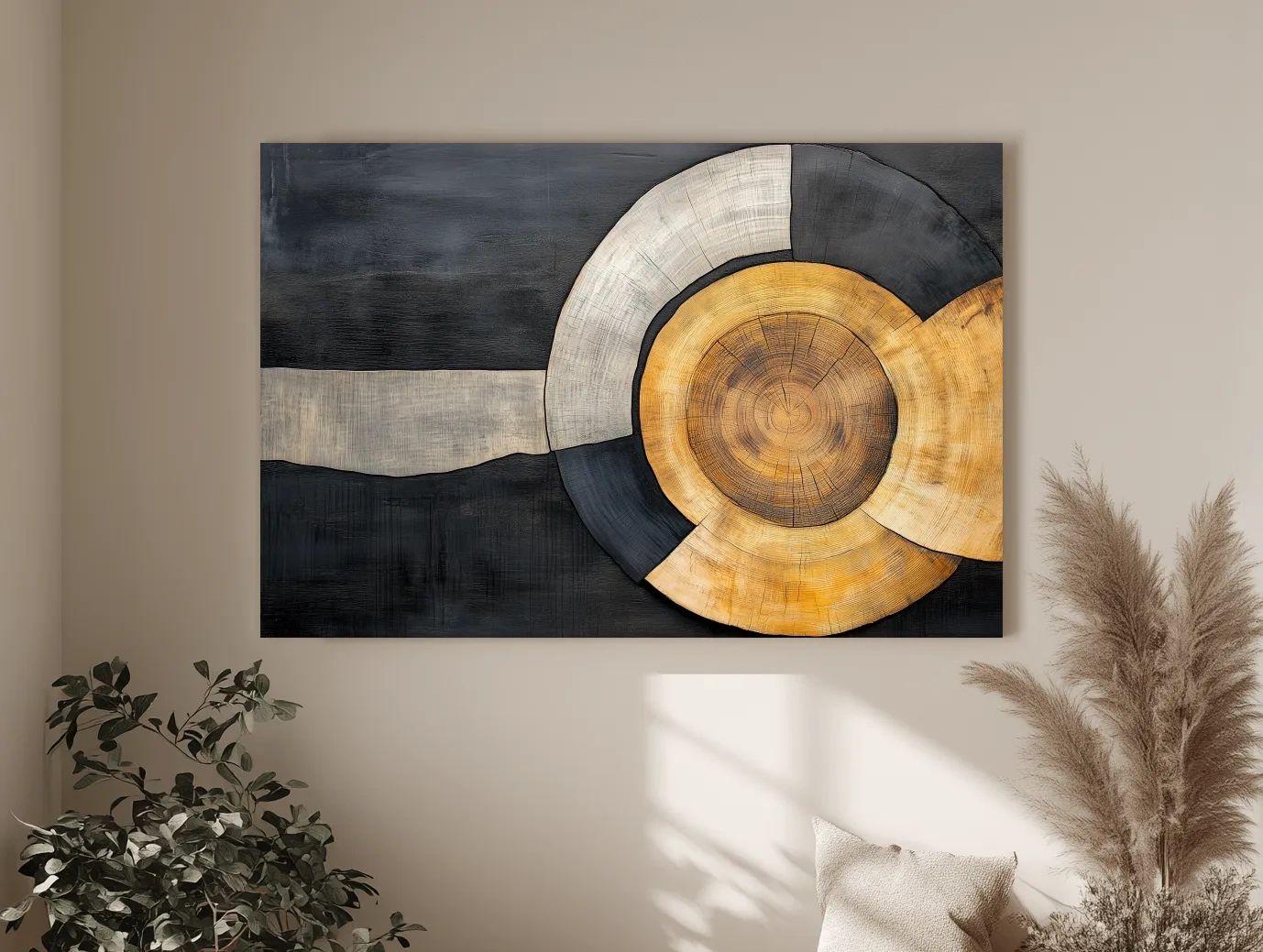 Textured Abstract Wood Grain Circles - Modern Rustic Geometric Wall Art