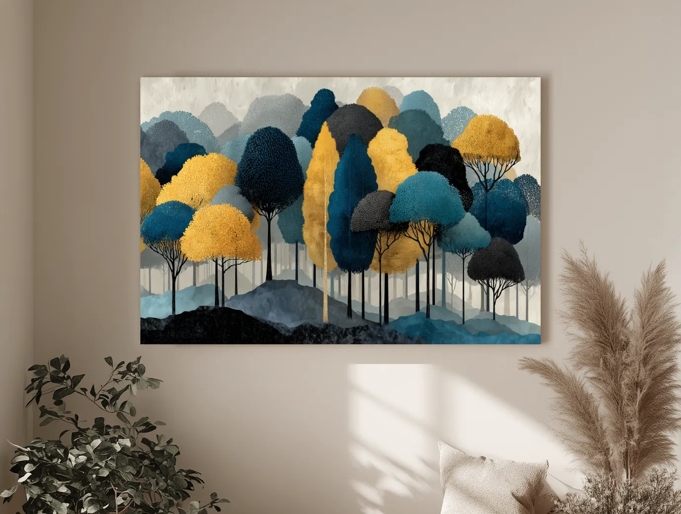 Abstract Woodland Forest Landscape - Contemporary Bohemian Wall Art