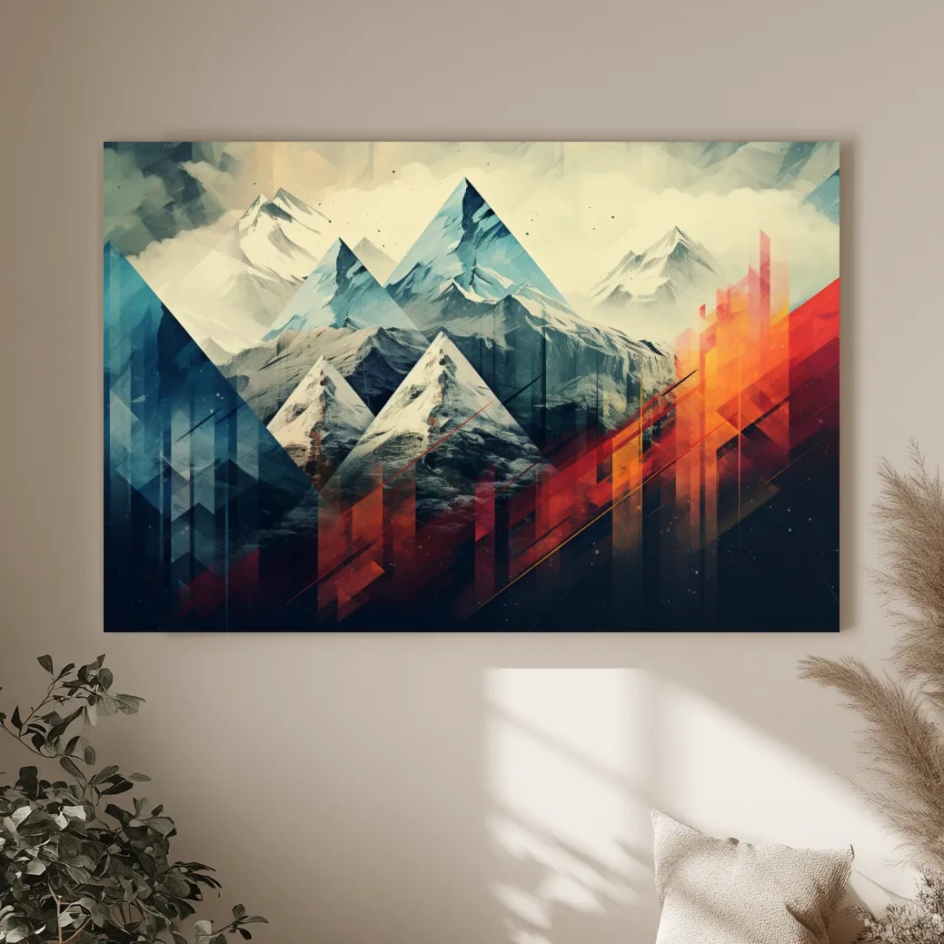 Geometric Abstract Alpine Mountains - Modern Colorful Wall Art