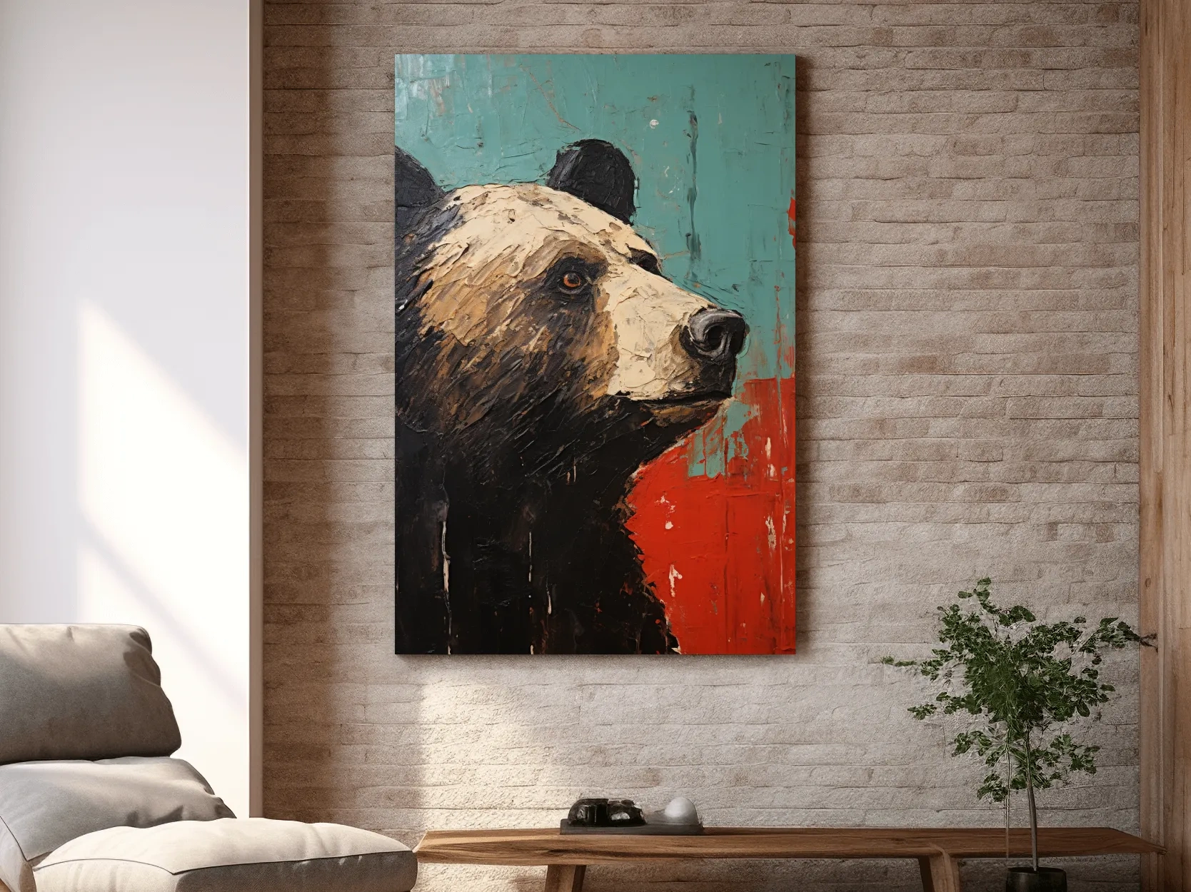 Black Bear Portrait Painting - Rutsic Wildlife Wall Art