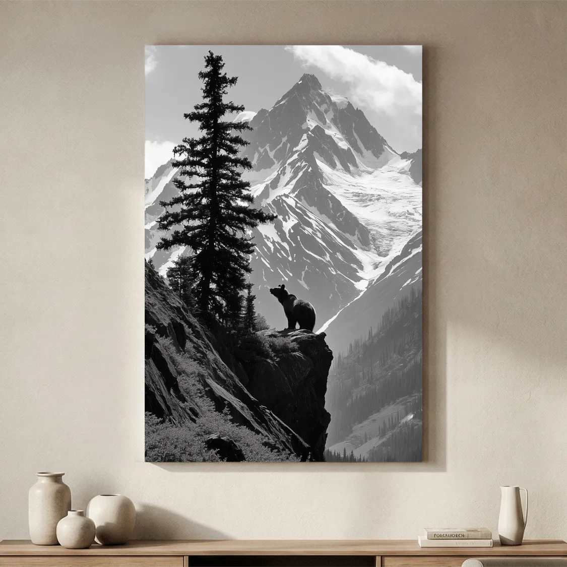 Grizzly Bear Mountain Vista - Photographic Alpine Wilderness Wall Art
