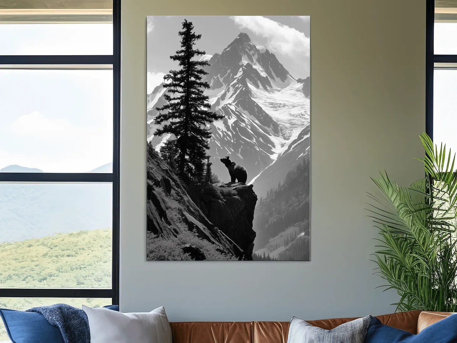 Grizzly Bear Mountain Vista - Photographic Alpine Wilderness Wall Art