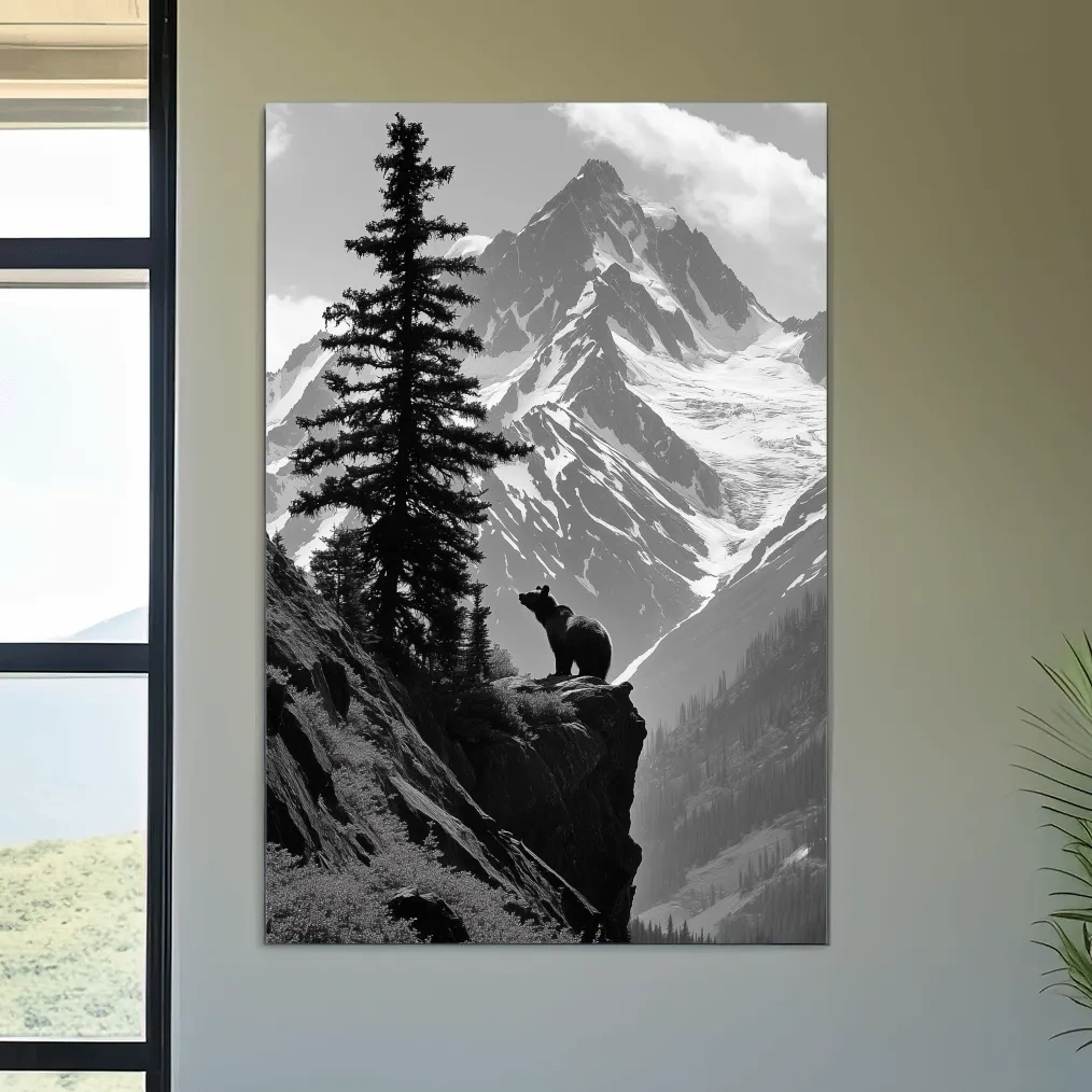 Grizzly Bear Mountain Vista - Photographic Alpine Wilderness Wall Art
