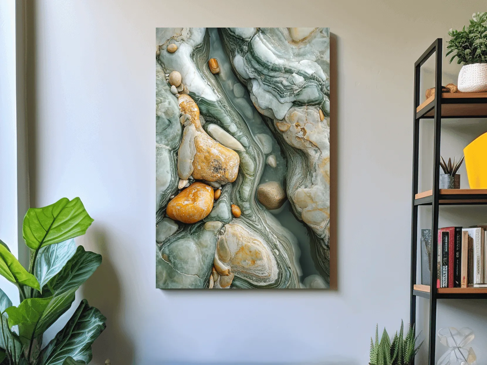 Abstract Agate Stone Riverbed Texture - Marble Geological Wall Art