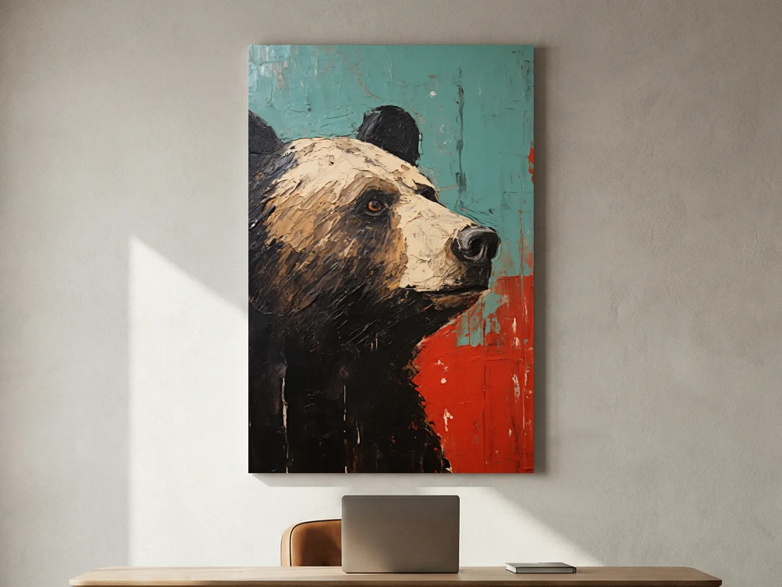 Black Bear Portrait Painting - Rutsic Wildlife Wall Art