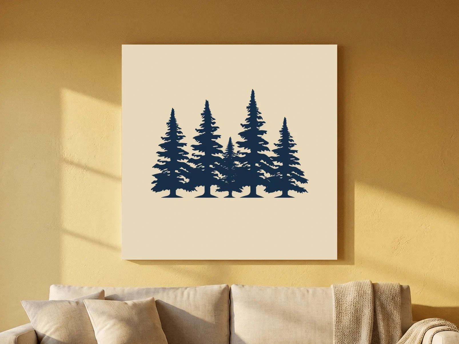 Minimalist Evergreen Pine Tree Silhouettes - Scandinavian Forest Wall Art
