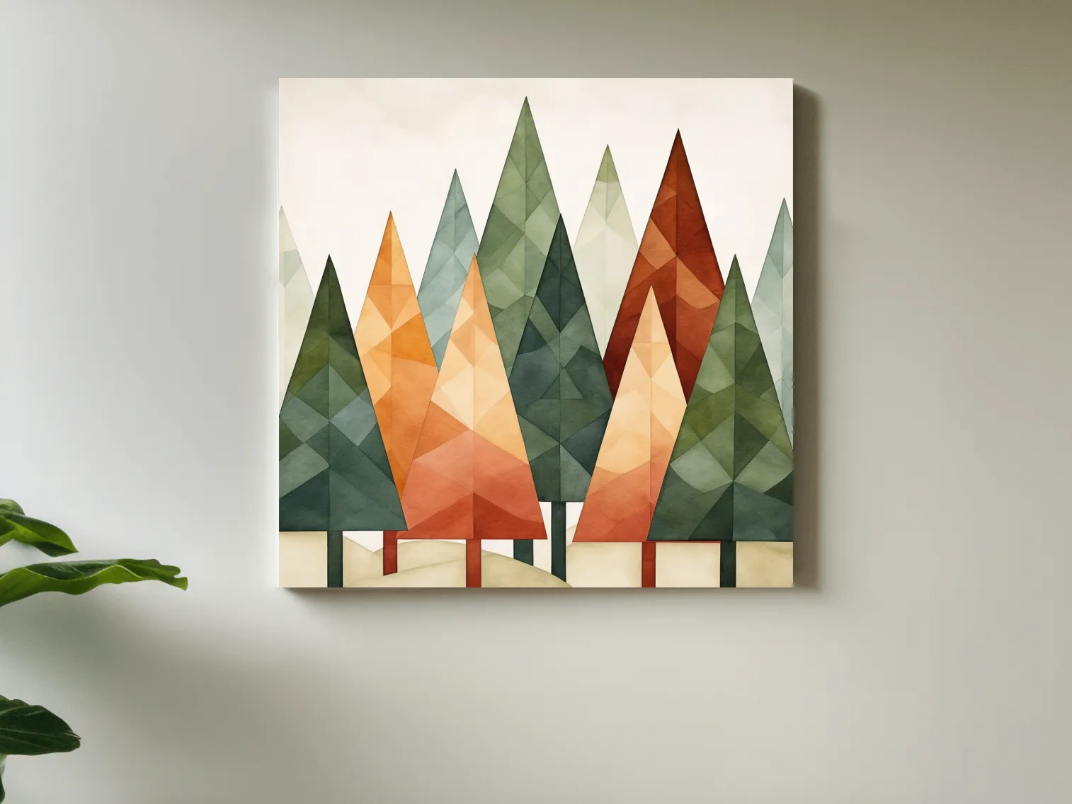 Rustic Watercolor Pine Forest - Scandinavian Nature Wall Art