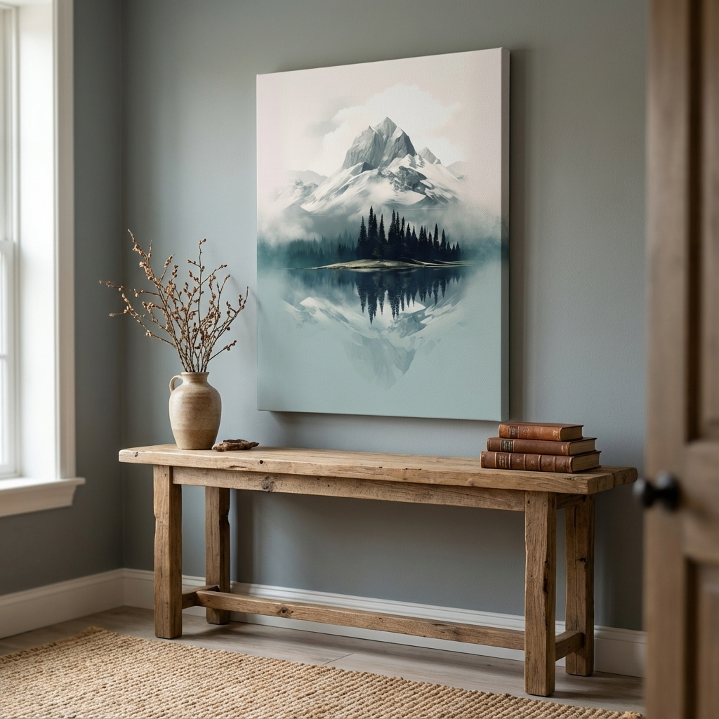 Mockup of Minimal mountain art